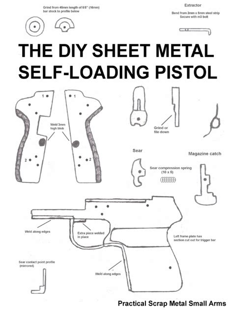 sheet metal gun template|sheet metal self loading pistol diy.